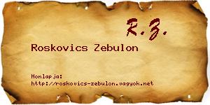 Roskovics Zebulon névjegykártya